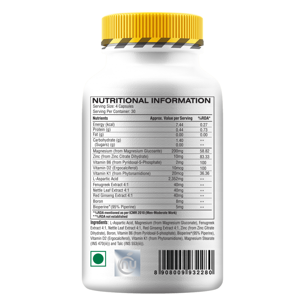 Testo-Max Nutritional Facts